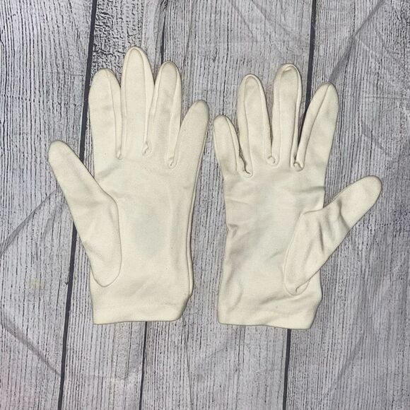 Vintage girls gloves off white big kid small - Picture 4 of 4